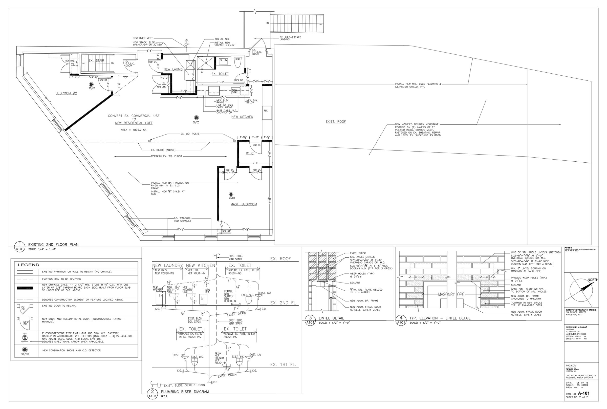 Original second-floor plan of the loft with two bedrooms and kitchen